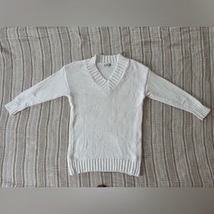 Michele Vale V-Neck Knit Sweater Size Small Ribbed Trim